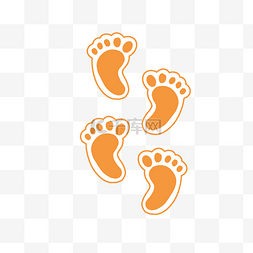 鸭的脚印图片_橙色小宝贝的脚印