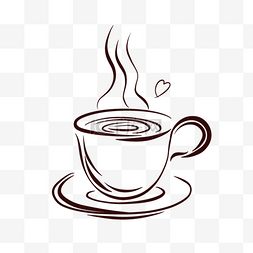 黑咖啡咖啡图片_简笔画热气咖啡剪影手绘咖啡杯