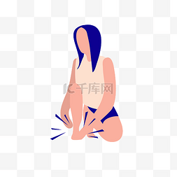 脚疼受伤的女人