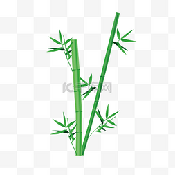 矢量绿色手绘卡通竹子