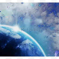 星辰手绘图片_创意感手绘发光地球图案