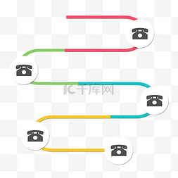 电话图片_弯曲图案电话PPT装饰