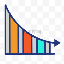 彩色数据统计趋势图png免抠图