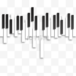剪纸风格错落立体钢琴键