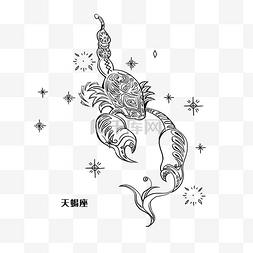 线描12星座天蝎座素材