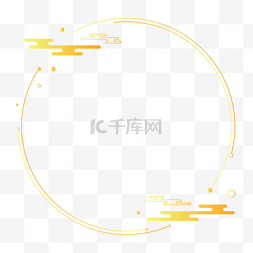 圆形环圈图片_中式金色简约圆环边框