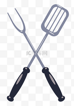 烧烤叉子和铲子插图