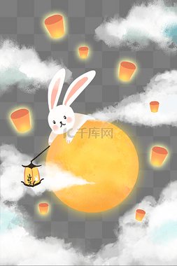 中秋节可爱月兔花灯月亮
