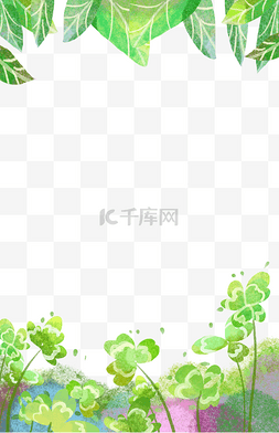 装饰中国风植物绿色春天边框PNG