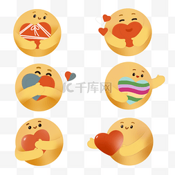 卡通新冠病毒facebook送爱心emoji表