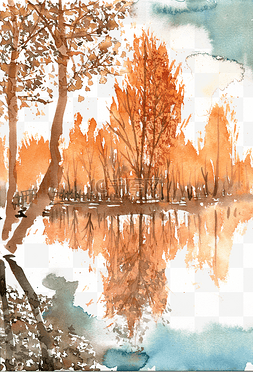 秋季的湖泊