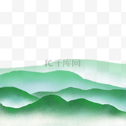 山水风景国画山水图片_清明清明节深绿色山水风景