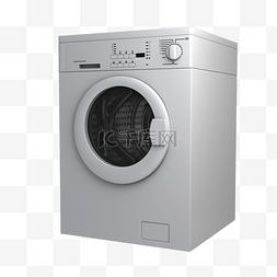 衣服模型图片_灰色立体滚筒洗衣机元素