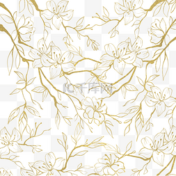 底纹花纹装饰图片_金色花卉植物底纹