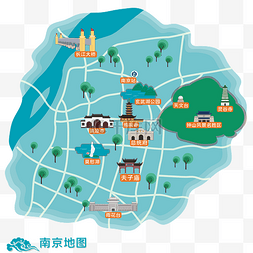 景点矢量图片_南京旅游地图