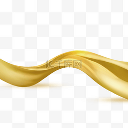 金色彩带素材图片_金色丝带背景插画元素丝绸党务党
