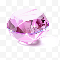粉色逼真矢量立体钻石