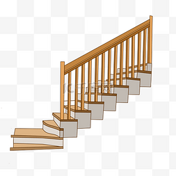 别墅楼梯建筑插画