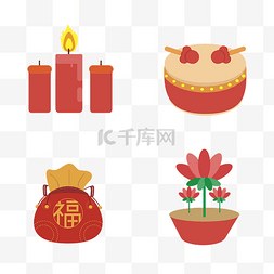 鼠年图标图片_中国风漫画可爱2020年节装饰中国