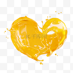 橙汁海报免费图片_爱心橙汁液体3d元素