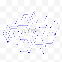 蓝色科技扁平化不规则形状线条