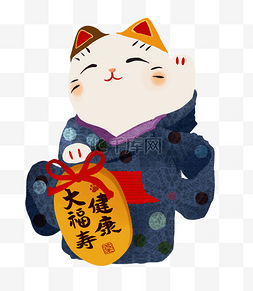 日本卡通招财猫图片_日本挂饰卡通插画