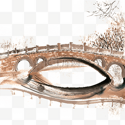 拱桥元素图片_中国风古代拱桥