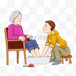 给老人洗脚图片_给奶奶洗脚