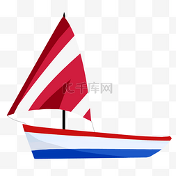 红白风帆帆船