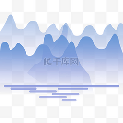 水墨山水图片_蓝色山水