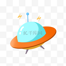 手绘星球png图片_宇宙中飞行的飞船