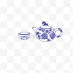 青花瓷茶壶茶具
