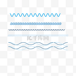 矢量海浪波涛图片_线条简单矢量波浪边素材