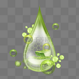 水滴形绿色健康芦荟胶