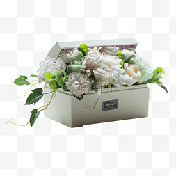 一个精美高端的礼盒花卉免抠素材