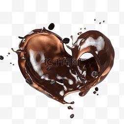 咖啡豆液体图片_爱心咖啡液体3d元素