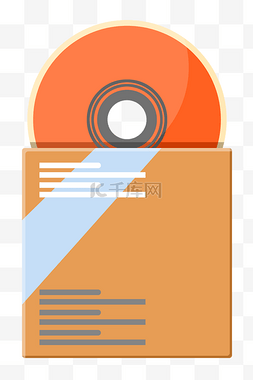 橘色的光盘办公插画