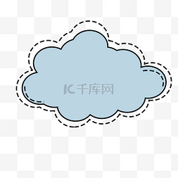 授权书框子图片_蓝色云朵可爱简约对话气泡框