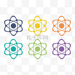 球原子图片_不同的颜色设置图标原子球向量