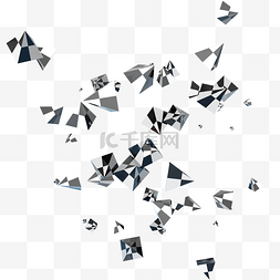 黑白简约图片_C4D立体黑白相间不规则几何科技简