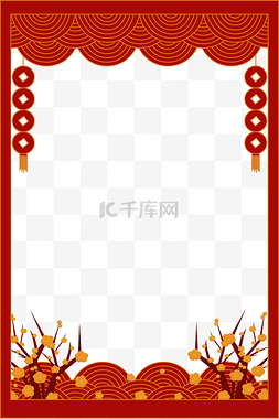 鼠年红色中国风图片_中国风春节鼠年边框