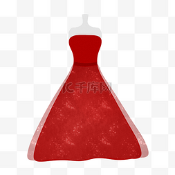 红色印花婚纱插图