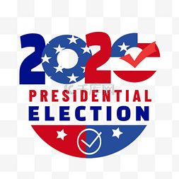 美国总统选举2020创意红蓝设计