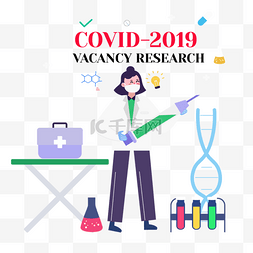 手绘疫苗护士covid-2019 vacancy research