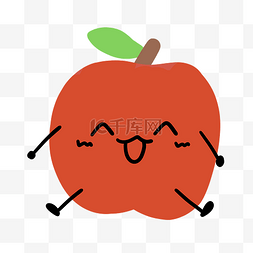水果开心图片_开心的拟人苹果