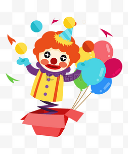 彩色气球图片_愚人节弹簧小丑装饰