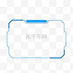 蓝色线条装饰图案图片_蓝色科技简约边框