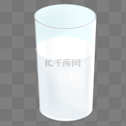 水素材图片_白色圆柱玻璃杯子元素