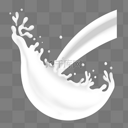 倾倒牛奶图片_飞溅液体仿真倾倒溅开的白色牛奶