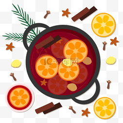 christmas hot wine 煮红酒热锅柠檬橙